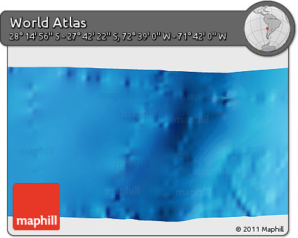 Physical 3D Map of the Area around 27° 58' 39" S, 72° 10' 30" W