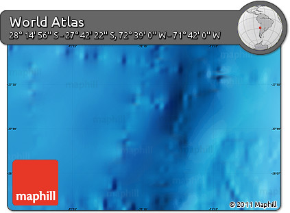 Shaded Relief Map of the Area around 27° 58' 39" S, 72° 10' 30" W