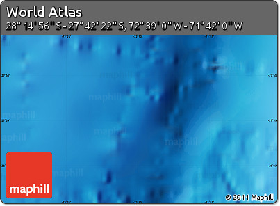 Shaded Relief Map of the Area around 27° 58' 39" S, 72° 10' 30" W