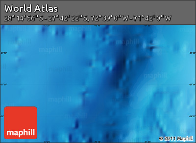 Shaded Relief Map of the Area around 27° 58' 39" S, 72° 10' 30" W