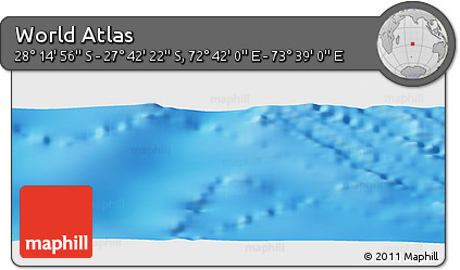 Physical Panoramic Map of the Area around 27° 58' 39" S, 73° 10' 30" E