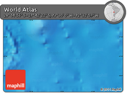 Physical Map of the Area around 27° 58' 39" S, 73° 1' 30" W
