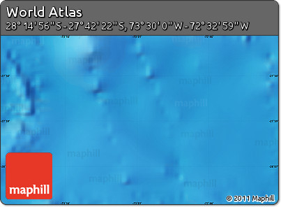 Physical Map of the Area around 27° 58' 39" S, 73° 1' 30" W