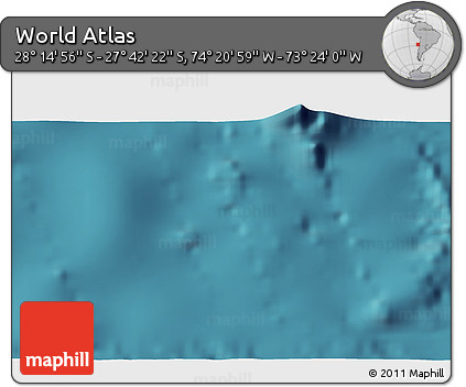 Satellite 3D Map of the Area around 27° 58' 39" S, 73° 52' 30" W