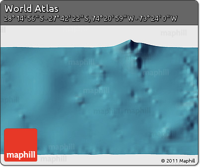 Satellite 3D Map of the Area around 27° 58' 39" S, 73° 52' 30" W