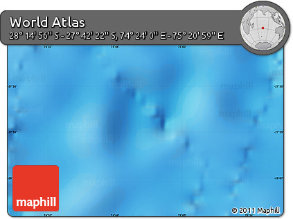Physical Map of the Area around 27° 58' 39" S, 74° 52' 30" E