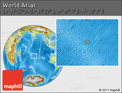 Physical Location Map of the Area around 27° 58' 39" S, 75° 43' 29" E