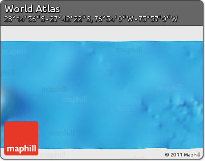 Physical 3D Map of the Area around 27° 58' 39" S, 76° 25' 30" W