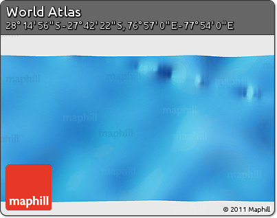 Physical 3D Map of the Area around 27° 58' 39" S, 77° 25' 30" E