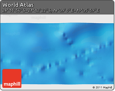 Shaded Relief 3D Map of the Area around 27° 58' 39" S, 79° 7' 30" E