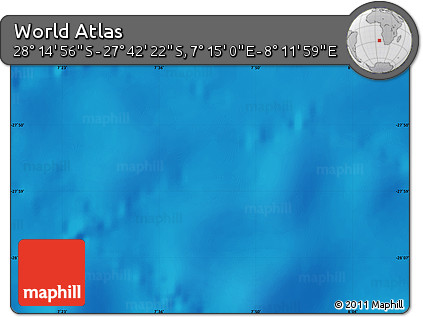 Physical Map of the Area around 27° 58' 39" S, 7° 43' 29" E