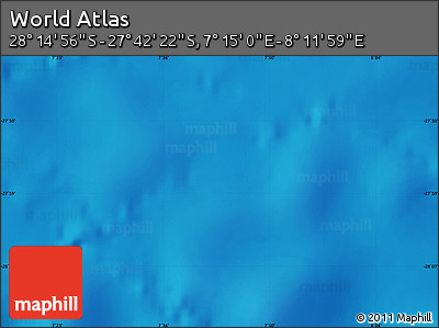 Physical Map of the Area around 27° 58' 39" S, 7° 43' 29" E