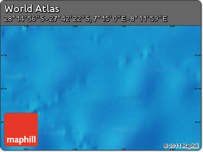 Physical Map of the Area around 27° 58' 39" S, 7° 43' 29" E