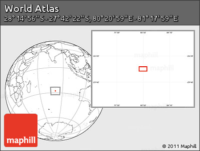 Blank Location Map of the Area around 27° 58' 39" S, 80° 49' 29" E