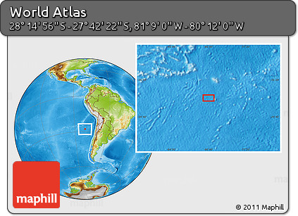 Physical Location Map of the Area around 27° 58' 39" S, 80° 40' 30" W