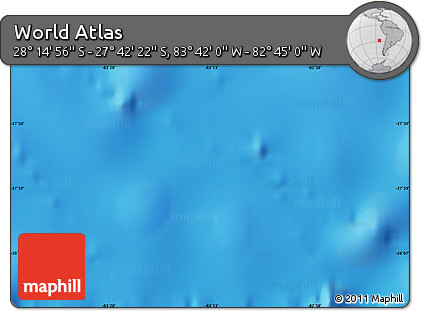 Physical Map of the Area around 27° 58' 39" S, 83° 13' 29" W