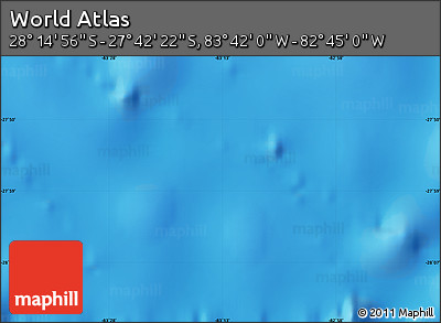 Physical Map of the Area around 27° 58' 39" S, 83° 13' 29" W