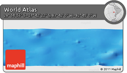 Physical Panoramic Map of the Area around 27° 58' 39" S, 83° 13' 29" W