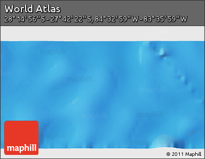 Physical 3D Map of the Area around 27° 58' 39" S, 84° 4' 29" W