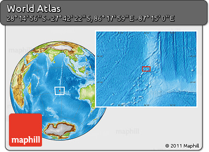 Physical Location Map of the Area around 27° 58' 39" S, 86° 46' 30" E
