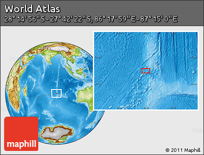 Physical Location Map of the Area around 27° 58' 39" S, 86° 46' 30" E
