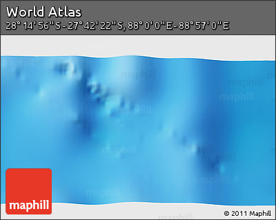 Shaded Relief 3D Map of the Area around 27° 58' 39" S, 88° 28' 29" E