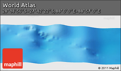 Physical Panoramic Map of the Area around 27° 58' 39" S, 88° 28' 29" E
