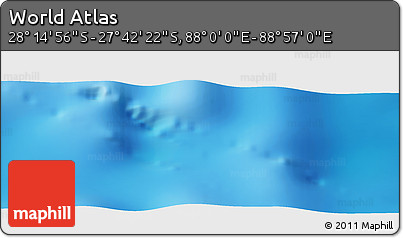 Physical Panoramic Map of the Area around 27° 58' 39" S, 88° 28' 29" E