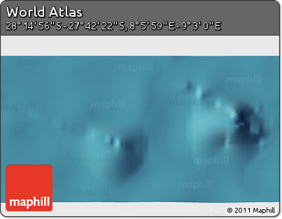 Satellite 3D Map of the Area around 27° 58' 39" S, 8° 34' 29" E