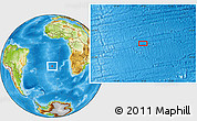 Physical Location Map of the area around 27° 58' 39" S, 8° 25' 30" W