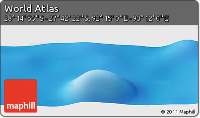 Physical Panoramic Map of the Area around 27° 58' 39" S, 92° 43' 29" E