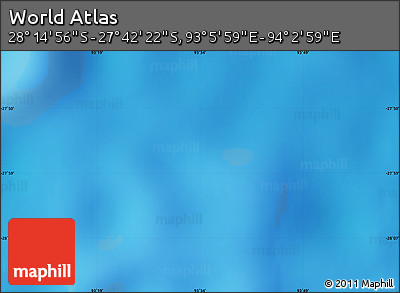 Physical Map of the Area around 27° 58' 39" S, 93° 34' 29" E