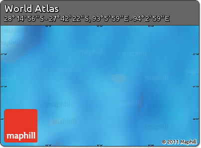 Physical Map of the Area around 27° 58' 39" S, 93° 34' 29" E