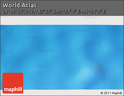 Physical 3D Map of the Area around 27° 58' 39" S, 94° 25' 30" E