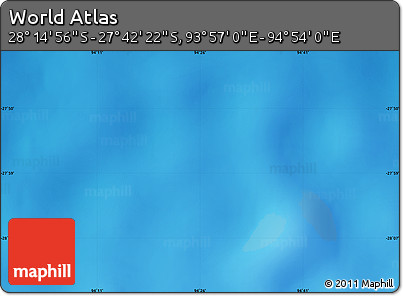 Shaded Relief Map of the Area around 27° 58' 39" S, 94° 25' 30" E