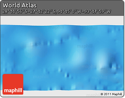 Physical 3D Map of the Area around 27° 58' 39" S, 94° 16' 30" W