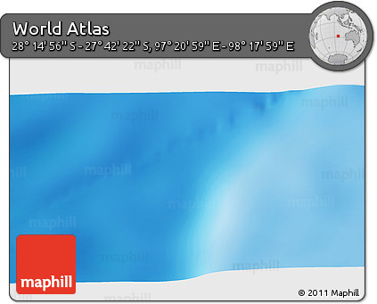 Shaded Relief 3D Map of the Area around 27° 58' 39" S, 97° 49' 29" E
