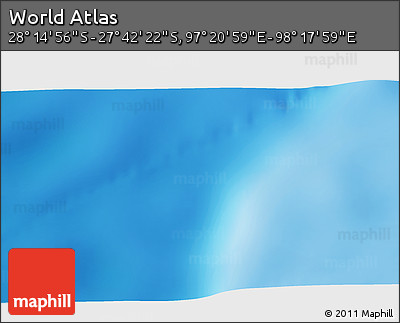 Shaded Relief 3D Map of the Area around 27° 58' 39" S, 97° 49' 29" E