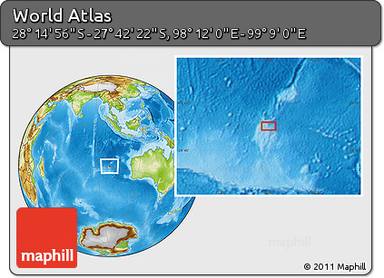 Physical Location Map of the Area around 27° 58' 39" S, 98° 40' 30" E