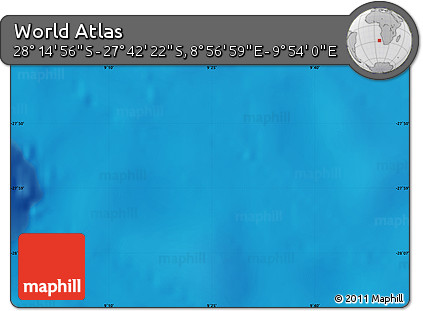 Physical Map of the Area around 27° 58' 39" S, 9° 25' 30" E