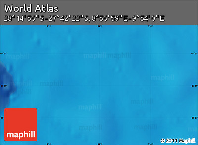 Physical Map of the Area around 27° 58' 39" S, 9° 25' 30" E