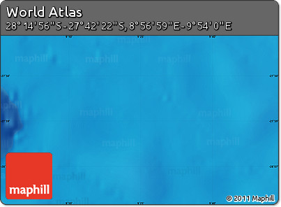 Physical Map of the Area around 27° 58' 39" S, 9° 25' 30" E