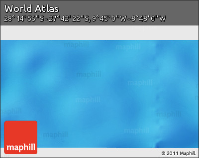 Physical 3D Map of the Area around 27° 58' 39" S, 9° 16' 30" W