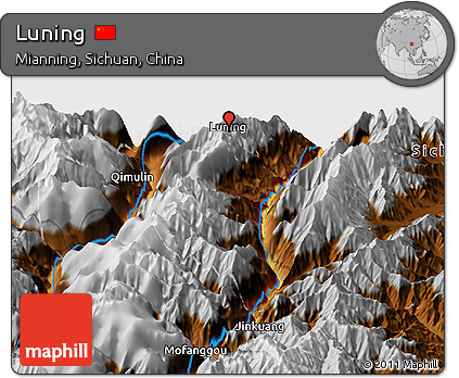 Physical Panoramic Map of Luning