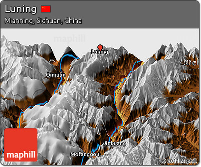 Physical Panoramic Map of Luning