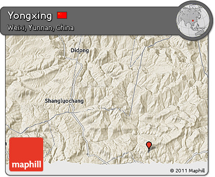 Shaded Relief 3D Map of Yongxing