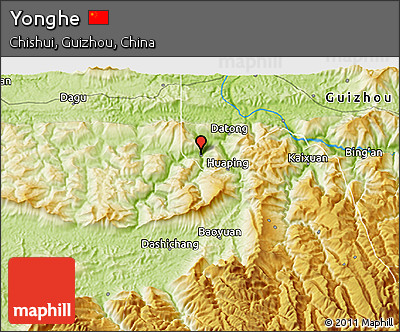 Physical 3D Map of Yonghe