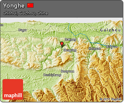 Physical 3D Map of Yonghe