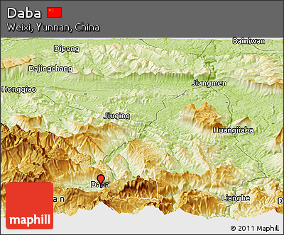Physical Panoramic Map of Daba