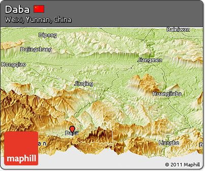 Physical Panoramic Map of Daba